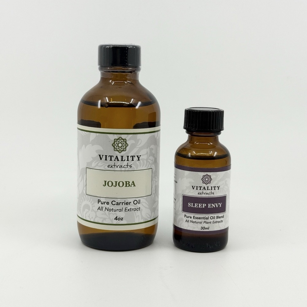 Vitality Extracts SLEEP ENVY + Jojoba Oil 4oz Set New And Sealed Natural Oils